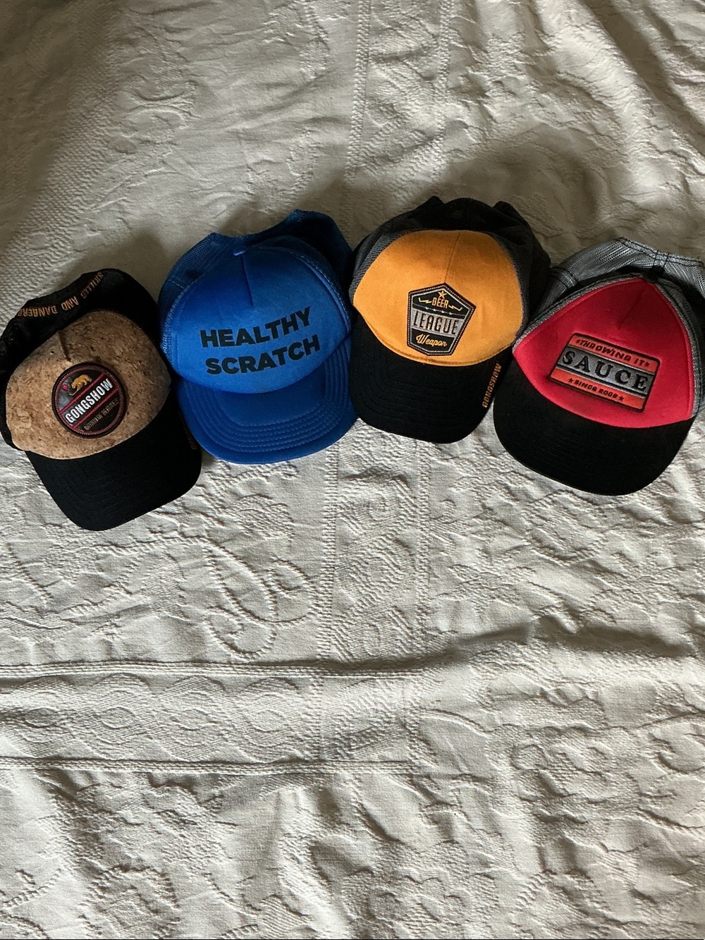 Set of 4 Gong Show Hockey and Sauce Hockey caps